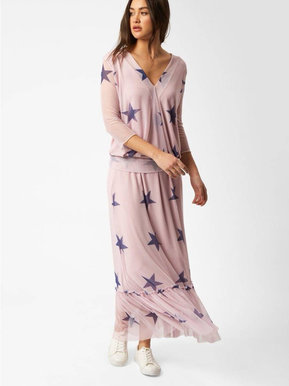James Lakeland star print tulle blouse